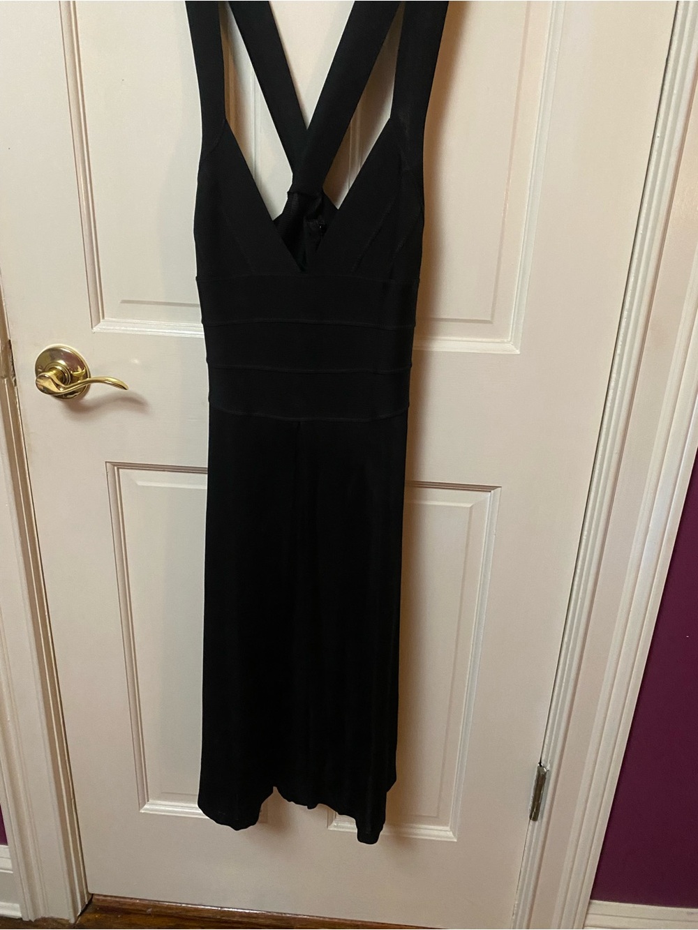 Proenza Schouler Black V‑Back Midi Dress
